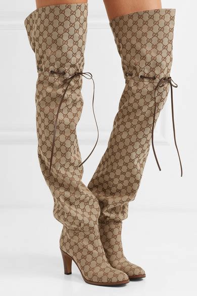 gucci logo over the knee boots